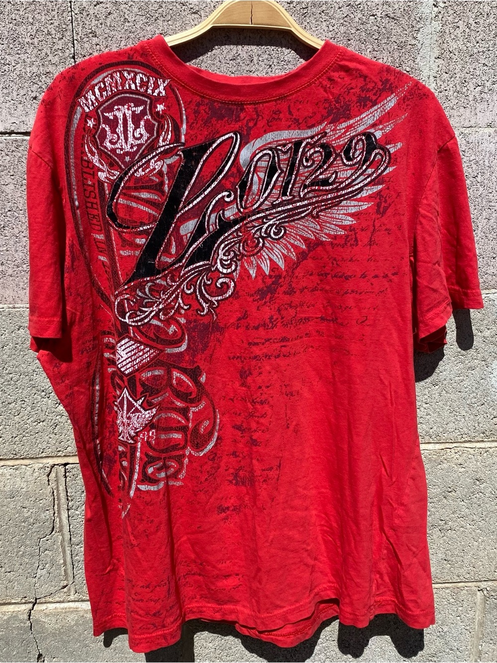 Y2k Vintage Grunge Lot29 Shirt Red Lot 29 Wings XL